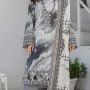 Premium Charcoal Grey Tie Dye Unstitched Lawn 3 Pc Suit - Luxury Cut Dana Embroidered Neckline Dress with Windowpane Check Print Dupatta