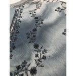 Premium Charcoal Grey Tie Dye Unstitched Lawn 3 Pc Suit - Luxury Cut Dana Embroidered Neckline Dress with Windowpane Check Print Dupatta