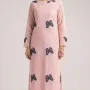 Charming Light Pink Embroidered Lawn 2 Pcs with Navy Butterfly Patch - Women Summer Soft Cotton Traditional Suit - Premium Pakistani Outfit