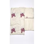 Elegant Cream Embroidered Lawn 2 Pcs Suit with Plum Butterfly Patches - Women Luxury Unstitched Summer Collection - Premium Pakistani Outfit