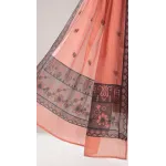 Charming Peach Salmon Embroidered Lawn 3 Pcs Suit - Luxury Unstitched Summer Collection with Contrast Net Dupatta for Women
