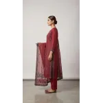 Elegant Black Embroidered Lawn 3 Pcs Suit - Luxury Unstitched Summer Collection with Net Dupatta for Women