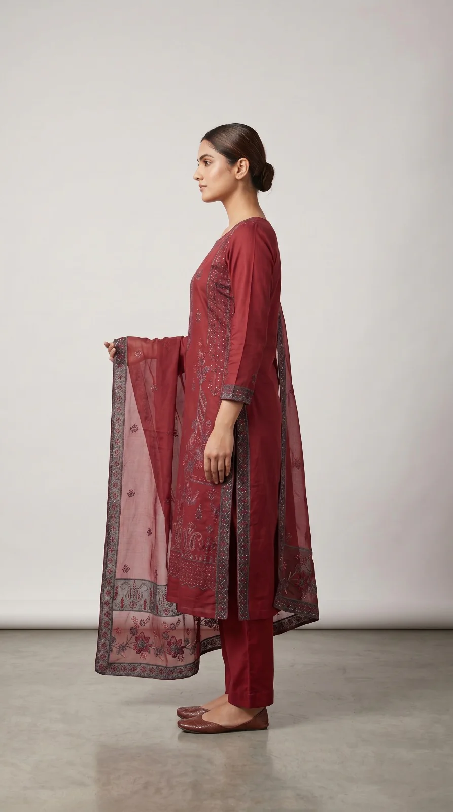 Elegant Black Embroidered Lawn 3 Pcs Suit - Luxury Unstitched Summer Collection with Net Dupatta for Women
