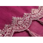 Elegant Magenta Pink Embroidered Lawn 3 Pcs Suit - Luxury Unstitched Summer Collection with Scalloped Dupatta for Women