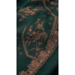 Elegant Emerald Green Embroidered Lawn 3 Pcs Suit - Luxury Unstitched Summer Collection with Scalloped Dupatta for Women