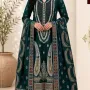 Deep Emerald Teal Embroidered Lawn 3 Pcs Suit - Luxury Unstitched Summer Outfit with Heritage Paisley Print Dupatta for Women