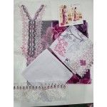 Premium Off White Embroidered Lawn 3 Pc Suit - Luxury Unstitched Summer Dress with Magenta Floral Printed Dupatta & Heavy Cutwork Borders
