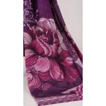 Elegant Alabaster & Plum Blossom Printed Lawn 3 Piece Suit - Unstitched Summer Ensemble with Dramatic Floral Grape Voile Dupatta
